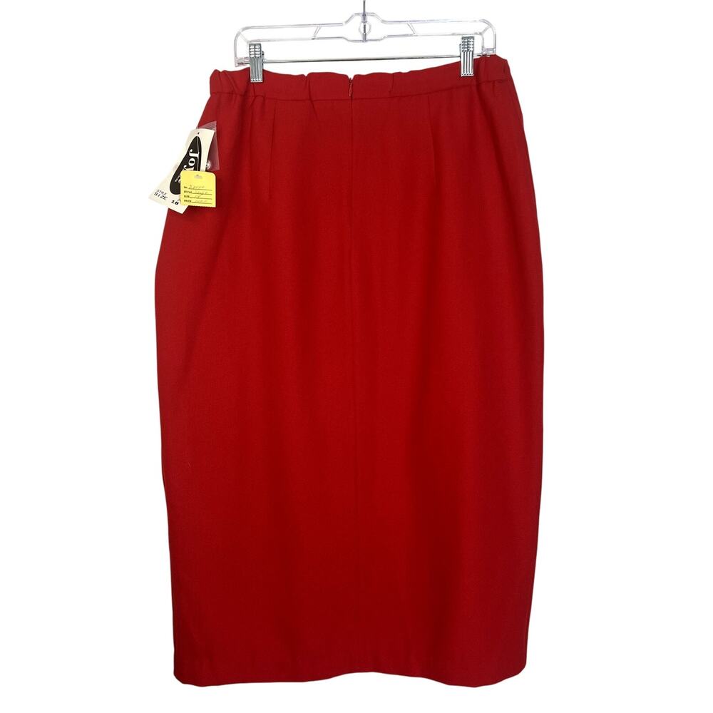 NWT Vintage Joyce Sportswear Bright Red Back Zipper Pencil  Maxi Skirt Size 18